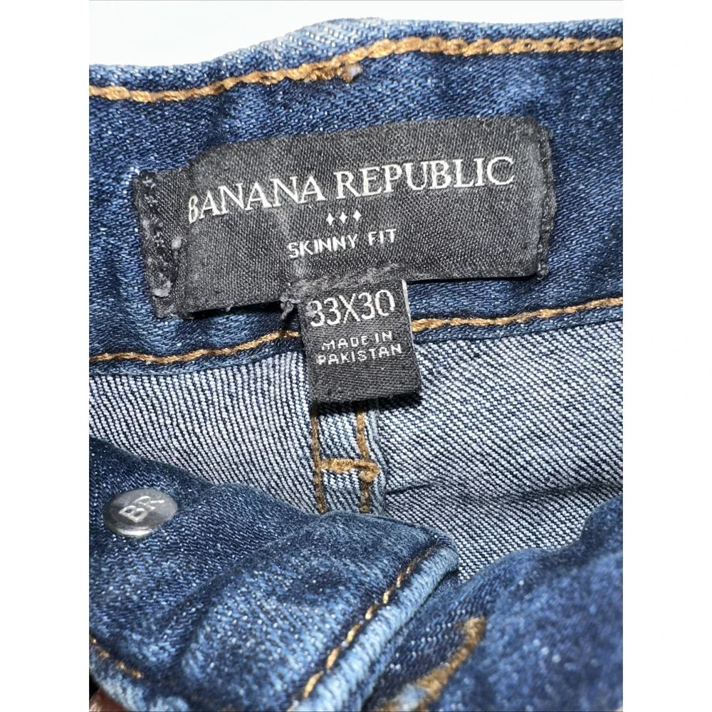 Banana Republic Jeans Mens 33x30 Skinny Fit Dark Wash Stretch Denim Casual Pants